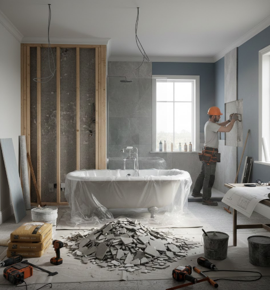 Rénovation de salle de bain, Eaunes